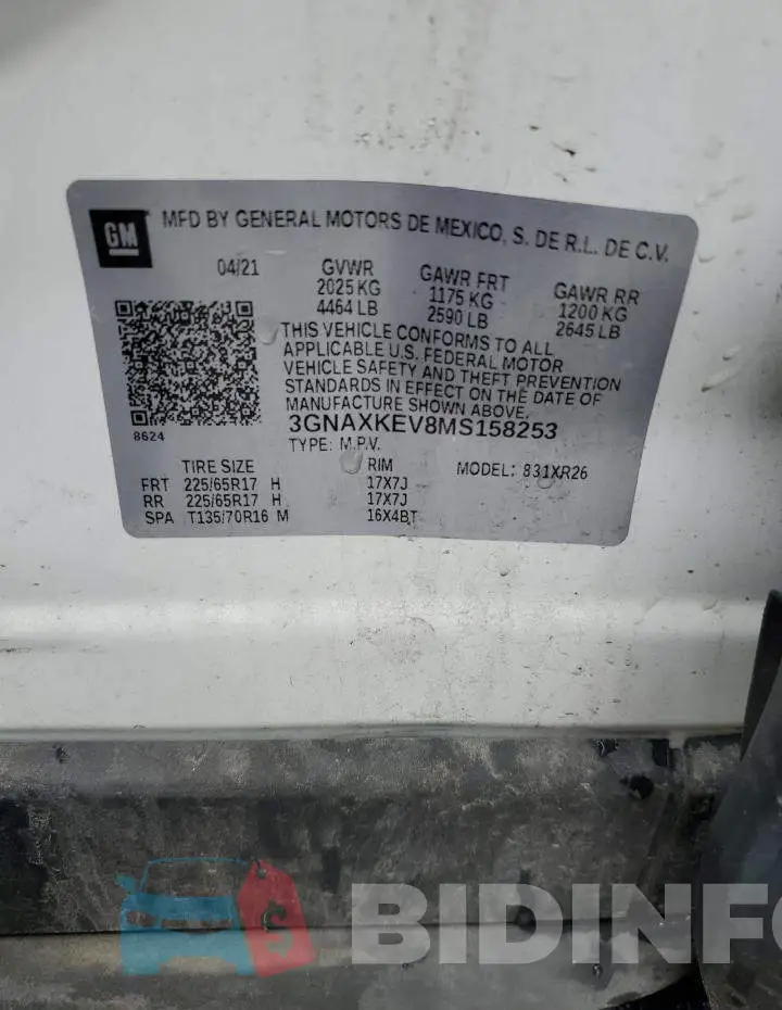 3GNAXKEV8MS158253 Photo# 13