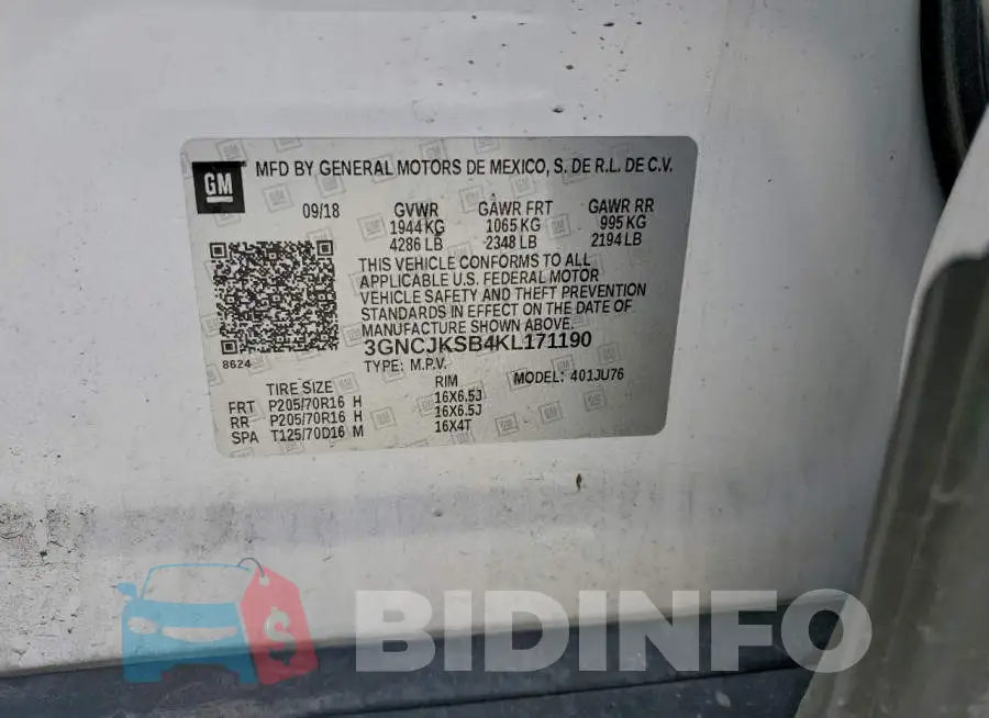 3GNCJKSB4KL171190 Photo# 13