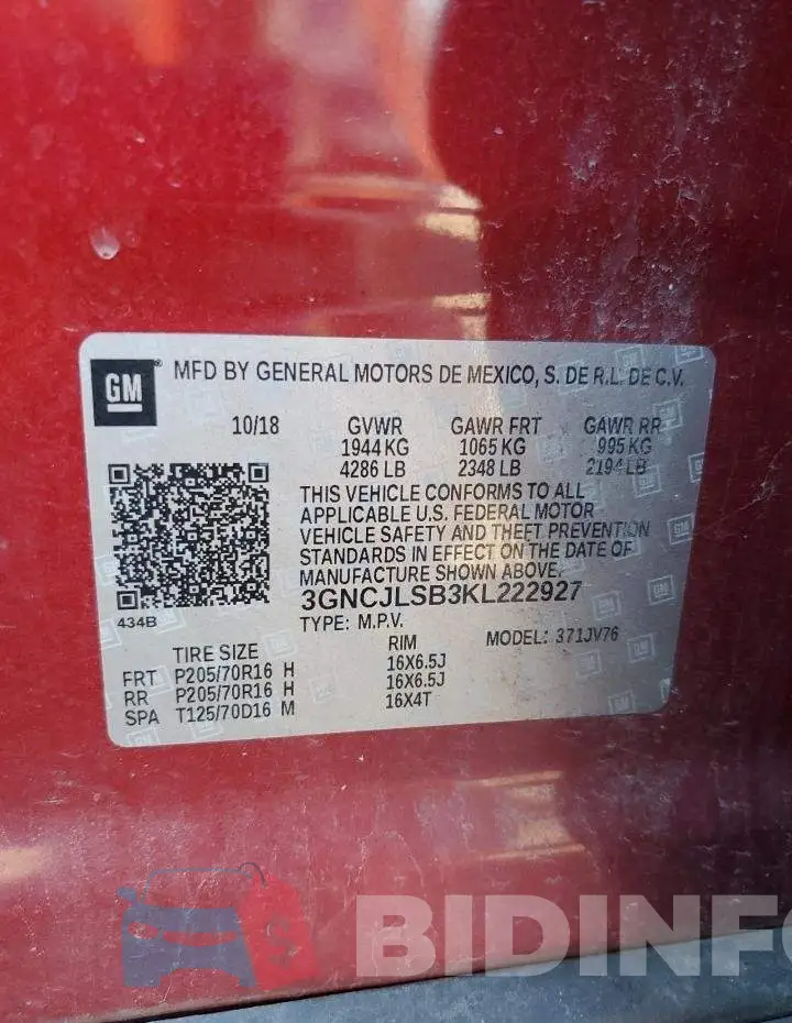 3GNCJLSB3KL222927 Photo# 13