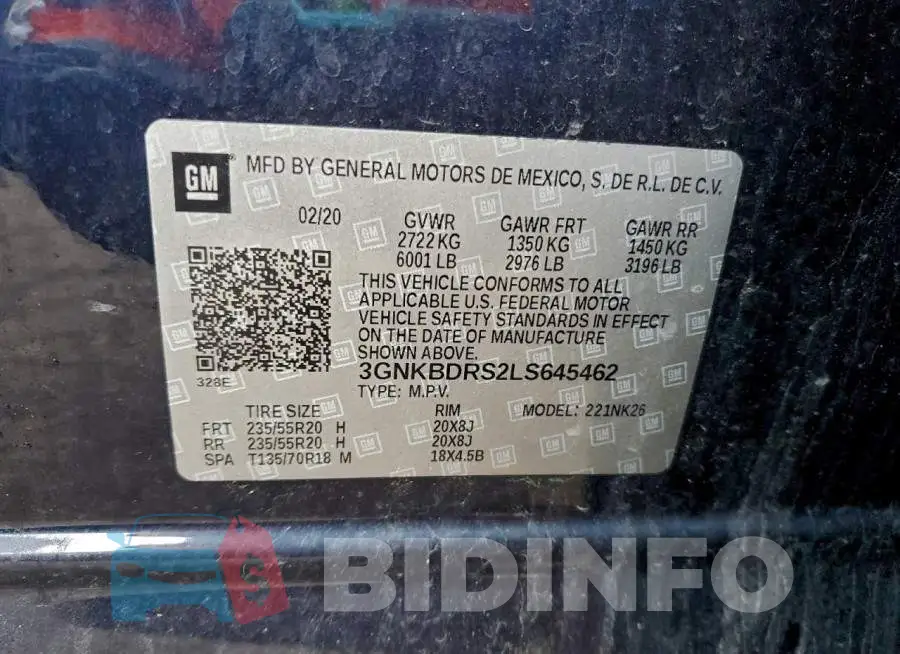 3GNKBDRS2LS645462 Photo# 14