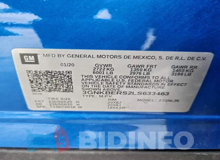3GNKBERS2LS633463 Photo# 13