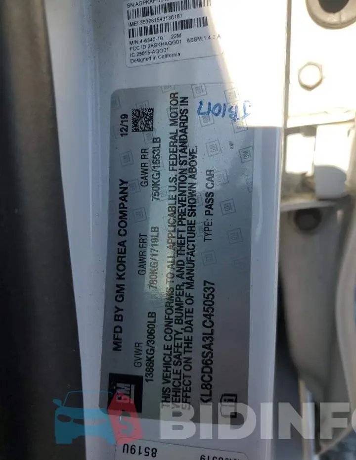 KL8CD6SA3LC450537 Photo# 12