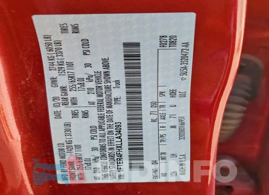 1FTER4FHXLLA34093 Photo# 12