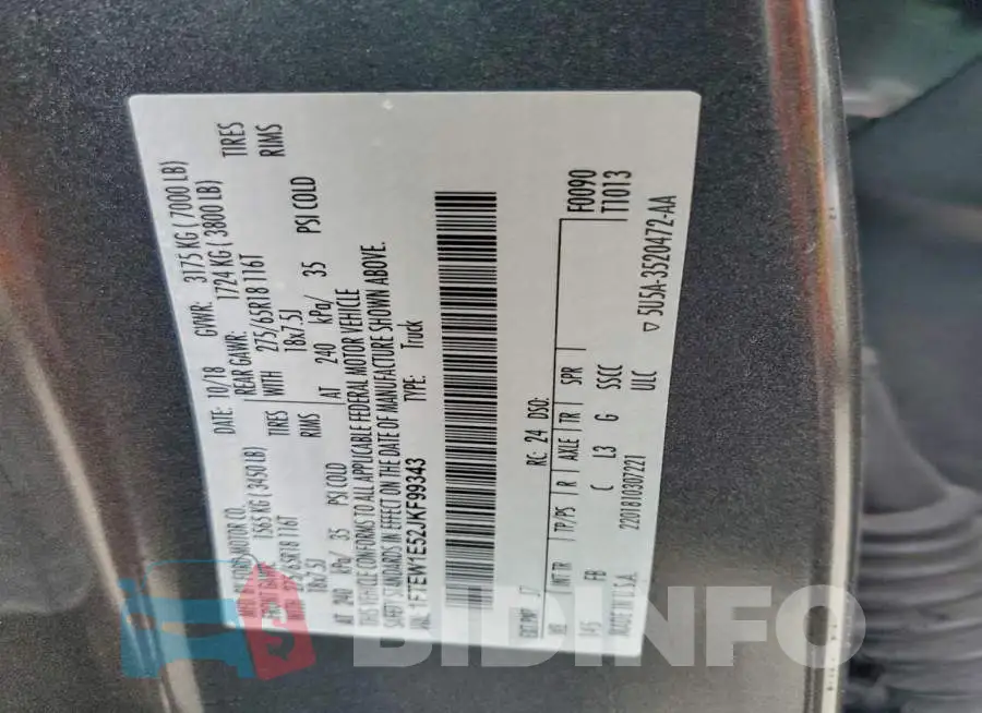 1FTEW1E52JKF99343 Photo# 12