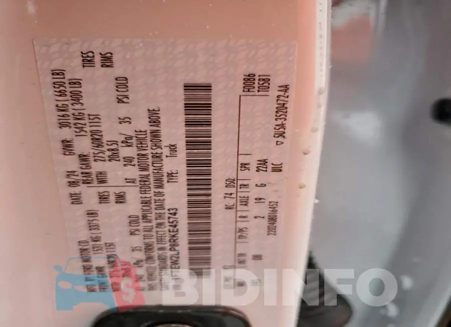 1FTEW2LP8RKE45743 Photo# 12