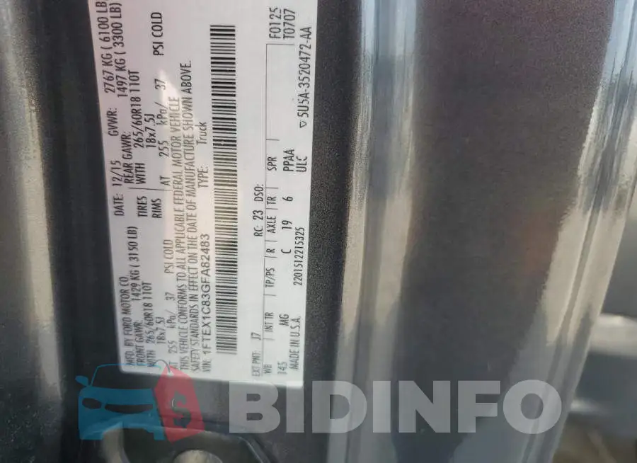 1FTEX1C83GFA82483 Photo# 12