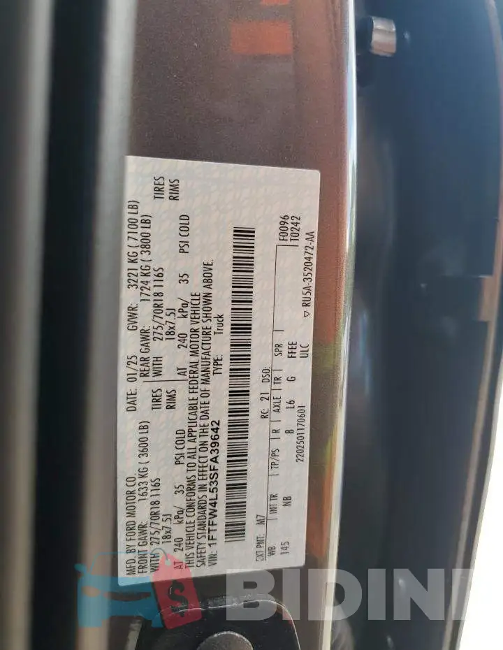 1FTFW4L53SFA39642 Photo# 12