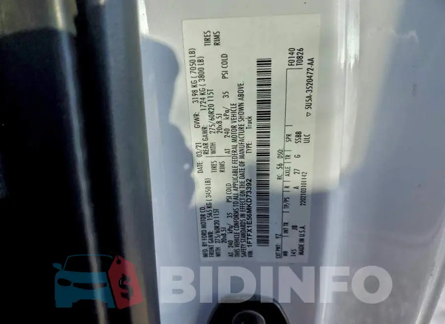 1FTFX1E56MKD73392 Photo# 13