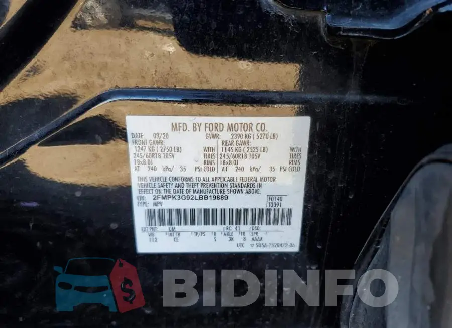 2FMPK3G92LBB19889 Photo# 13