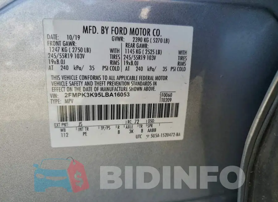 2FMPK3K95LBA16053 Photo# 14