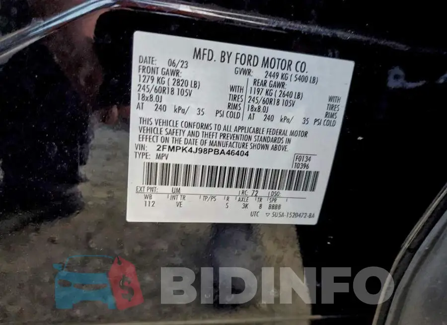 2FMPK4J98PBA46404 Photo# 13