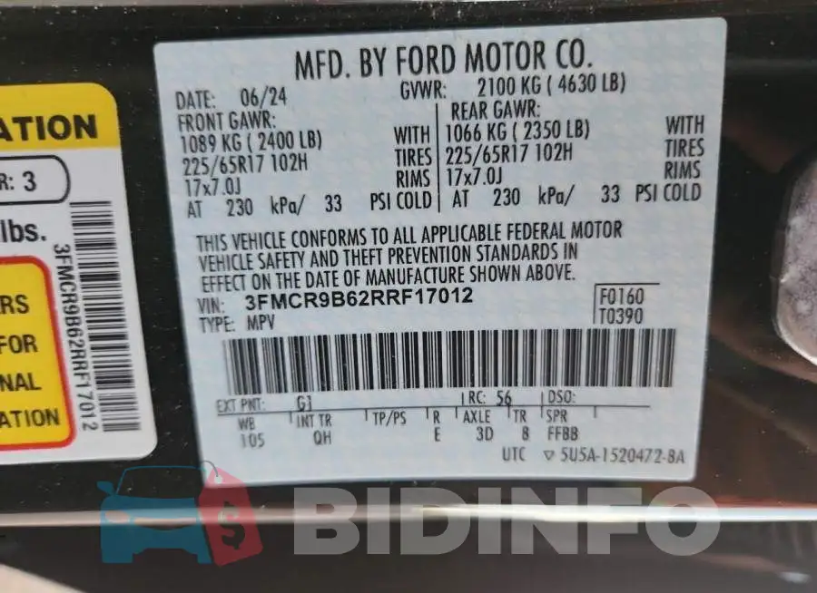 3FMCR9B62RRF17012 Photo# 12