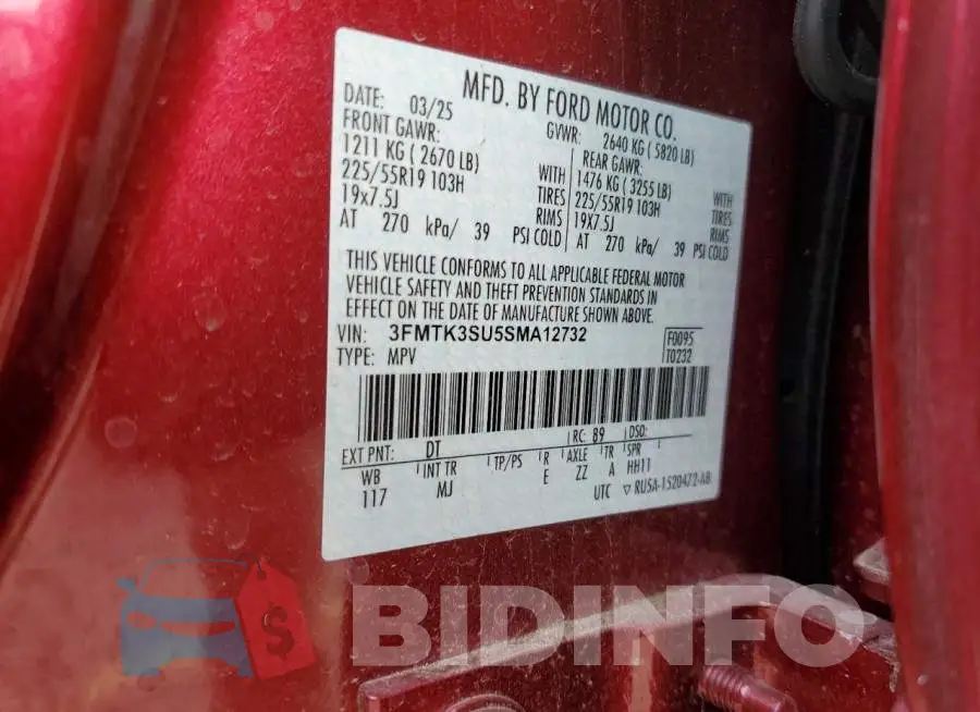 3FMTK3SU5SMA12732 Photo# 13