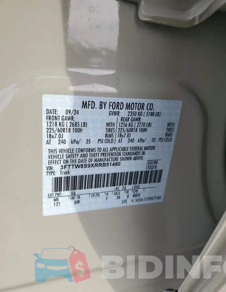3FTTW8S9XRRB51480 Photo# 12