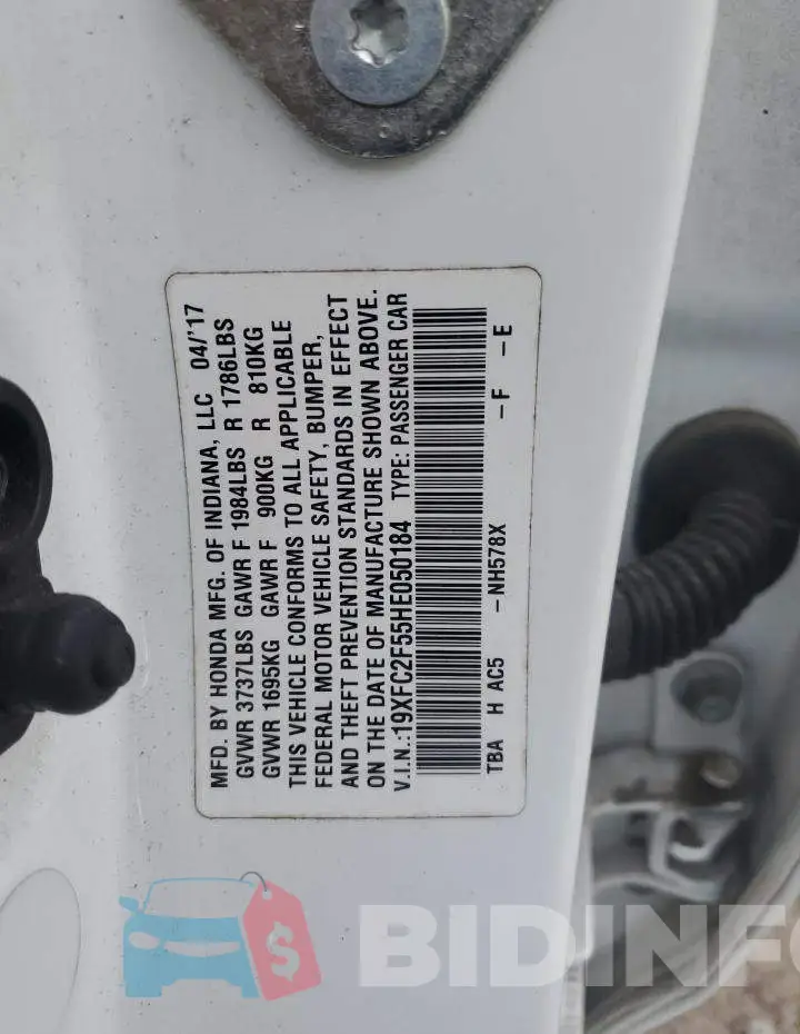 19XFC2F55HE050184 Photo# 12