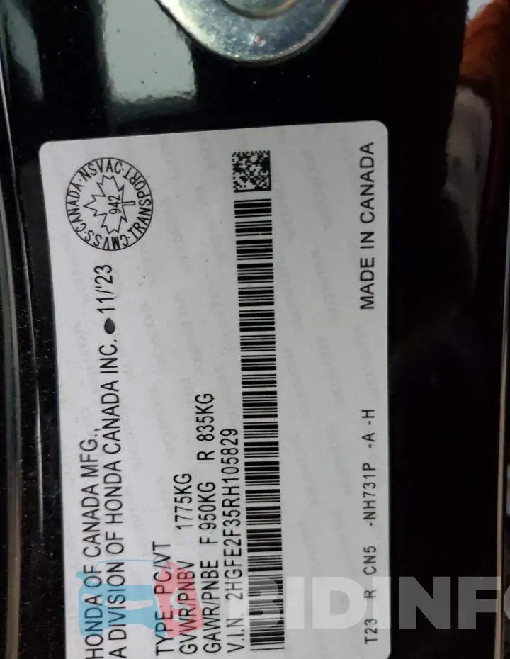 2HGFE2F35RH105829 Photo# 12