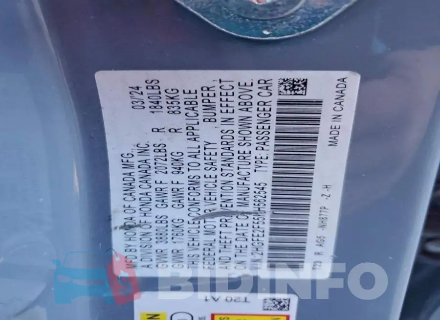 2HGFE2F55RH562545 Photo# 12