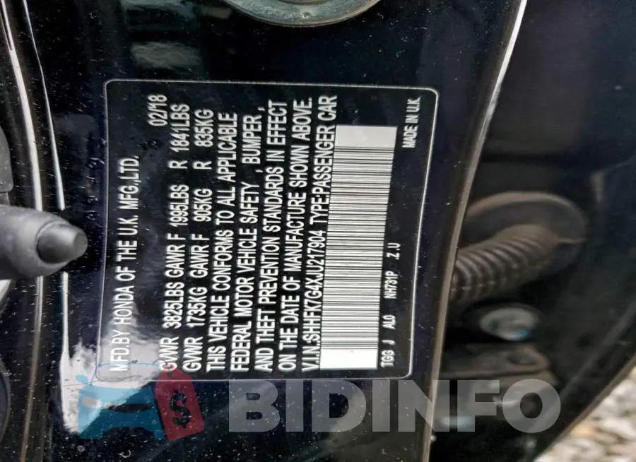 SHHFK7G4XJU217904 Photo# 12