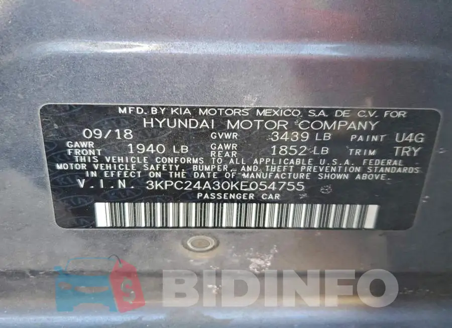 3KPC24A30KE054755 Photo# 12