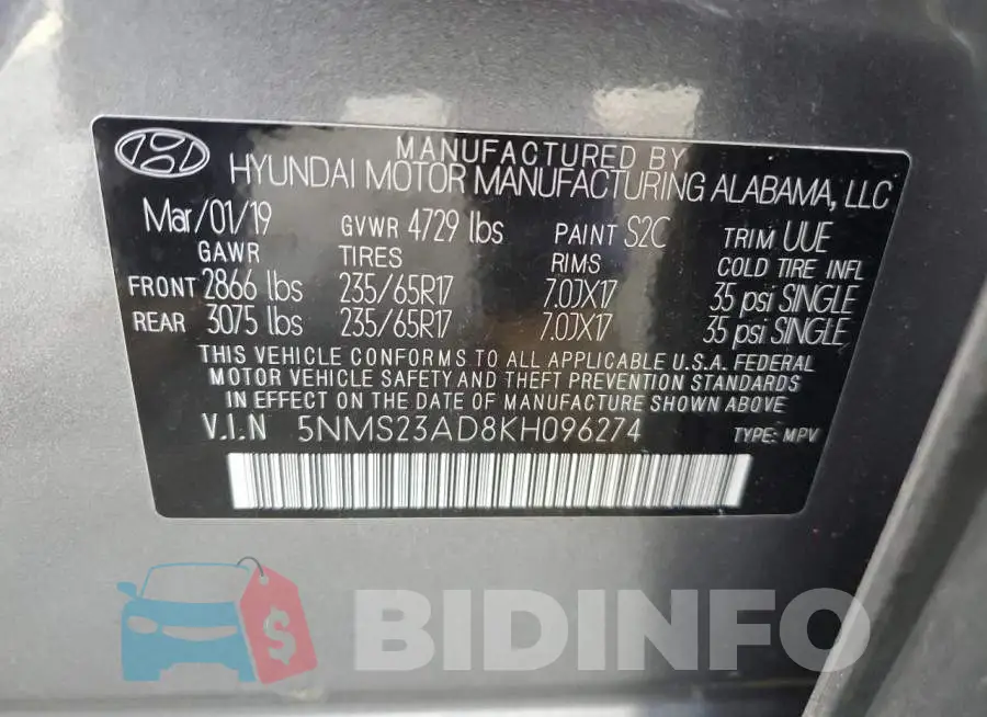 5NMS23AD8KH096274 Photo# 14