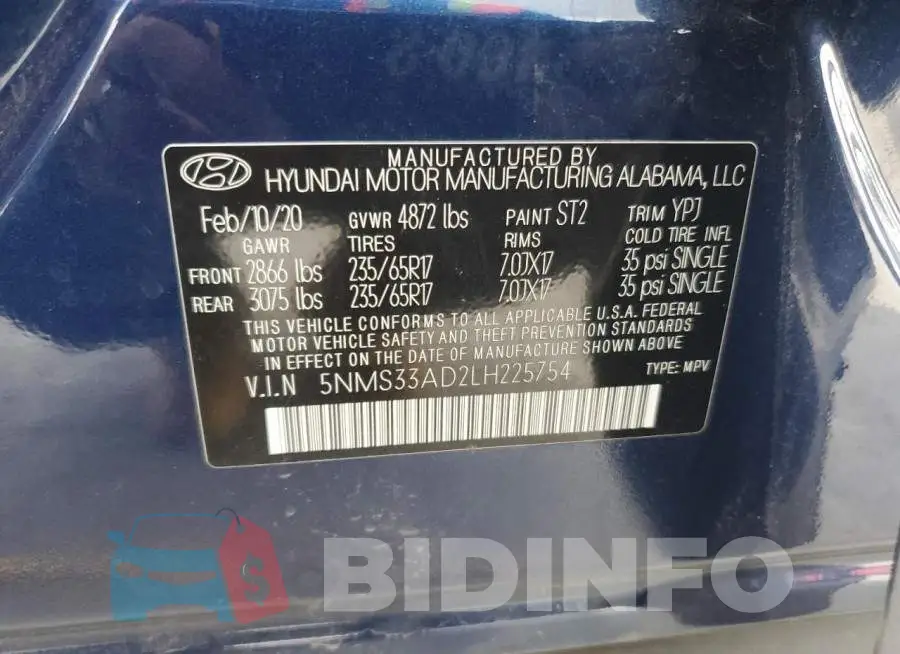 5NMS33AD2LH225754 Photo# 12