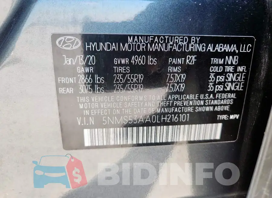 5NMS53AA0LH216101 Photo# 14