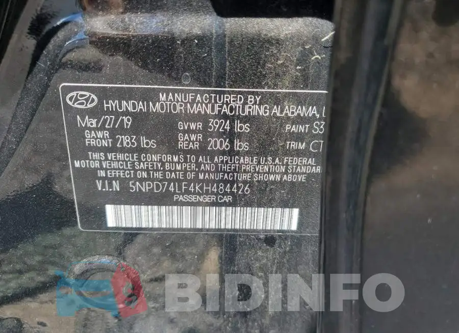 5NPD74LF4KH484426 Photo# 12