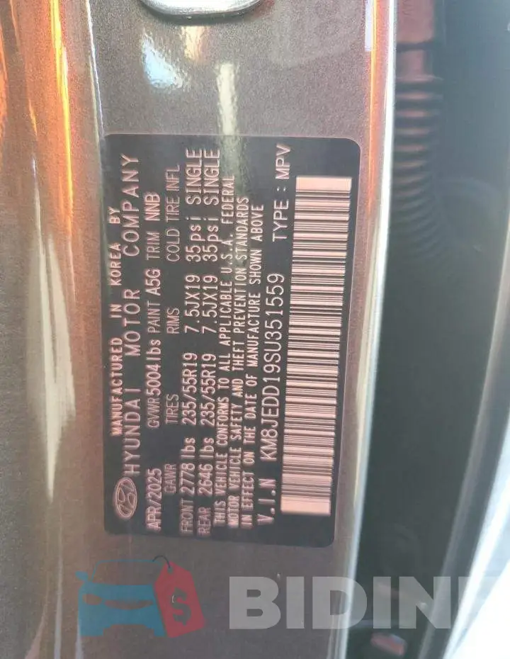 KM8JEDD19SU351559 Photo# 13