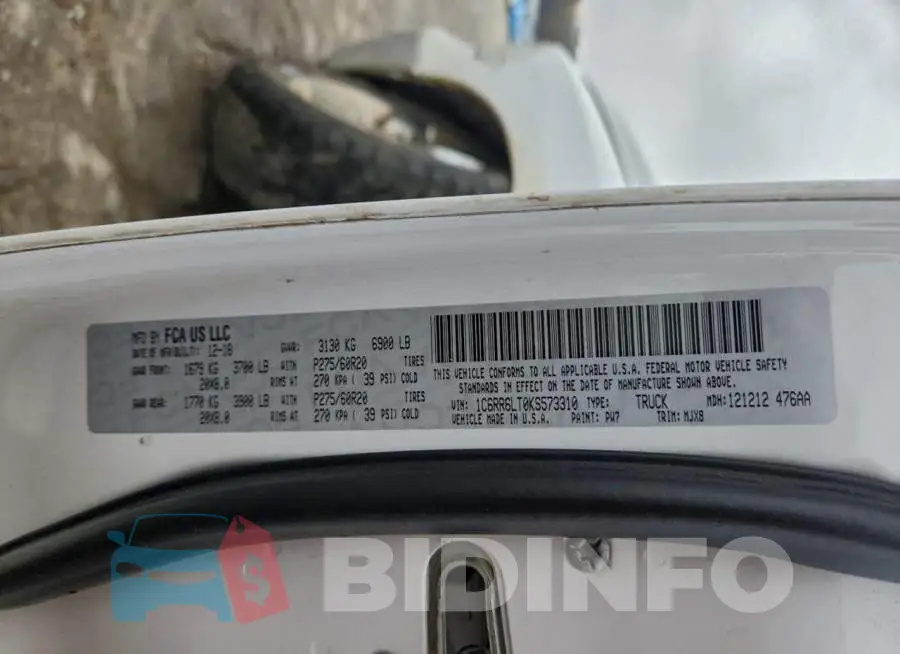 1C6RR6LT0KS573310 Photo# 12