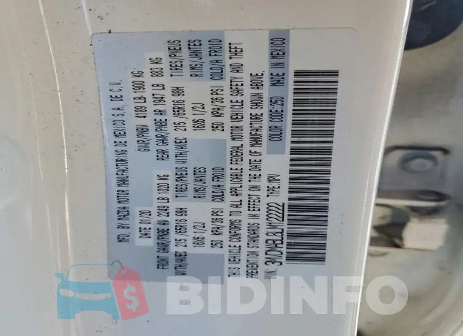 3MVDMABL8LM122222 Photo# 14