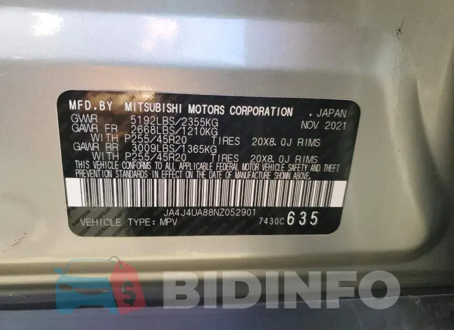 JA4J4UA88NZ052901 Photo# 14