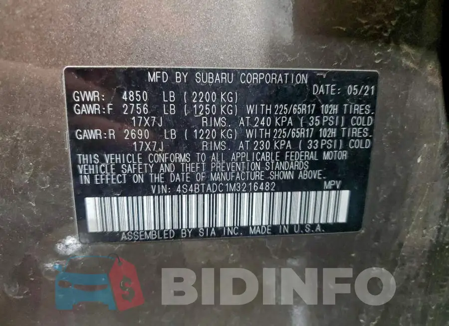 4S4BTADC1M3216482 Photo# 13