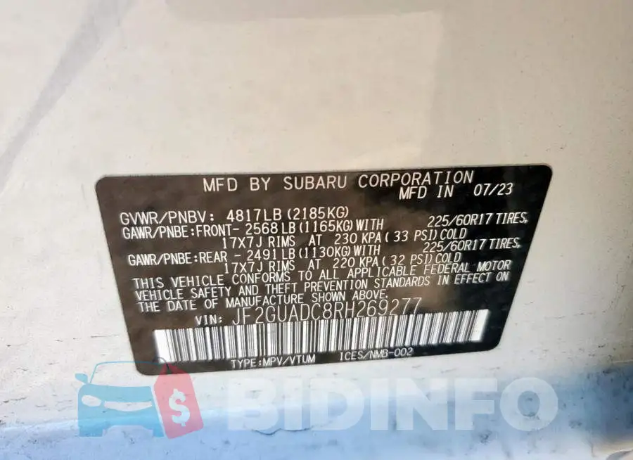 JF2GUADC8RH269277 Photo# 13