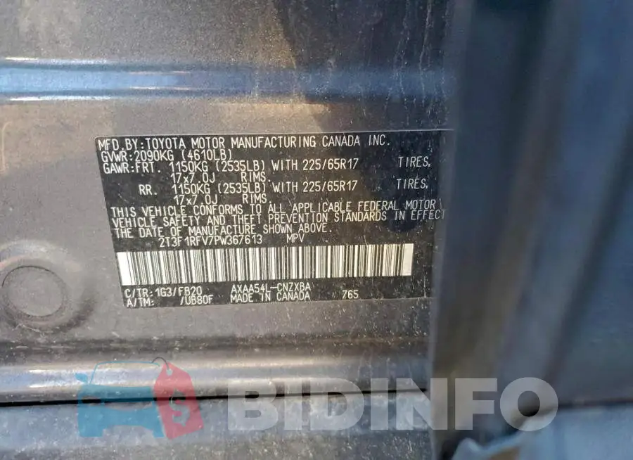2T3F1RFV7PW367613 Photo# 13