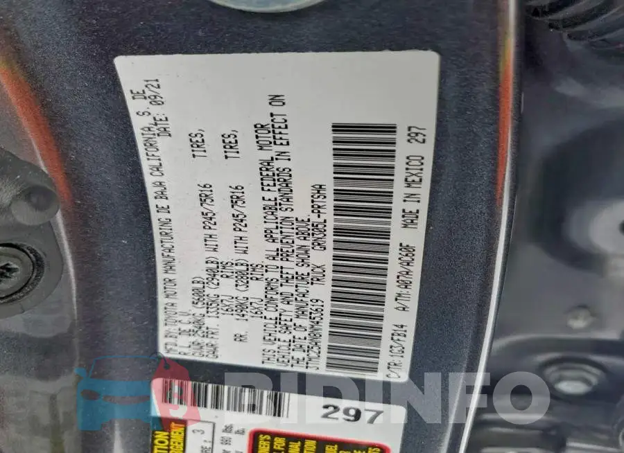 3TMCZ5AN8NM453619 Photo# 12