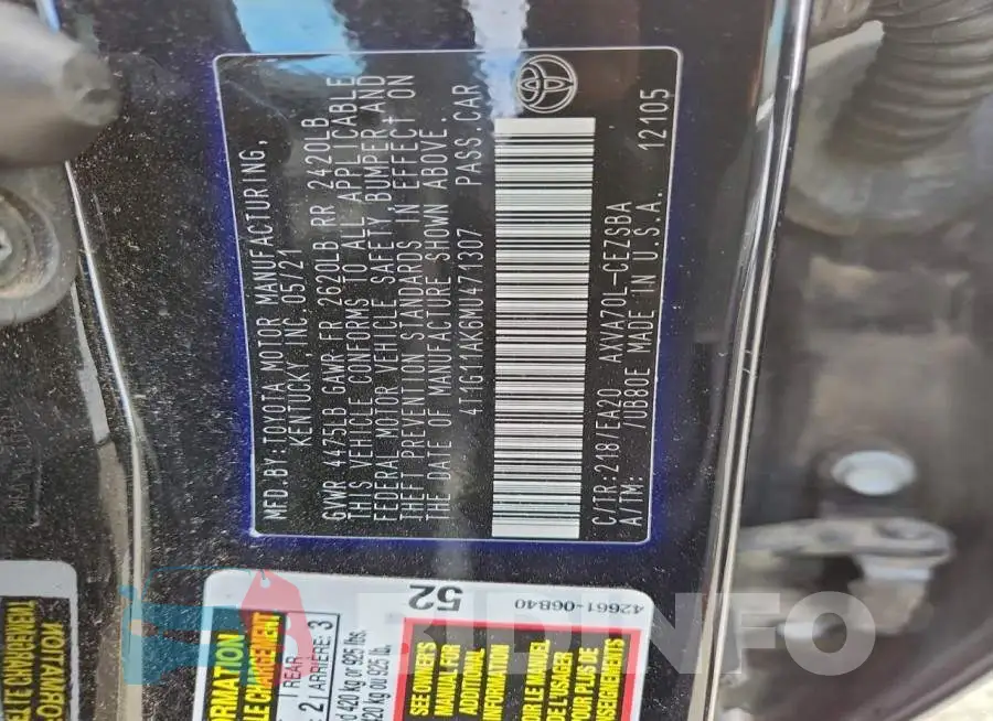 4T1G11AK6MU471307 Photo# 13