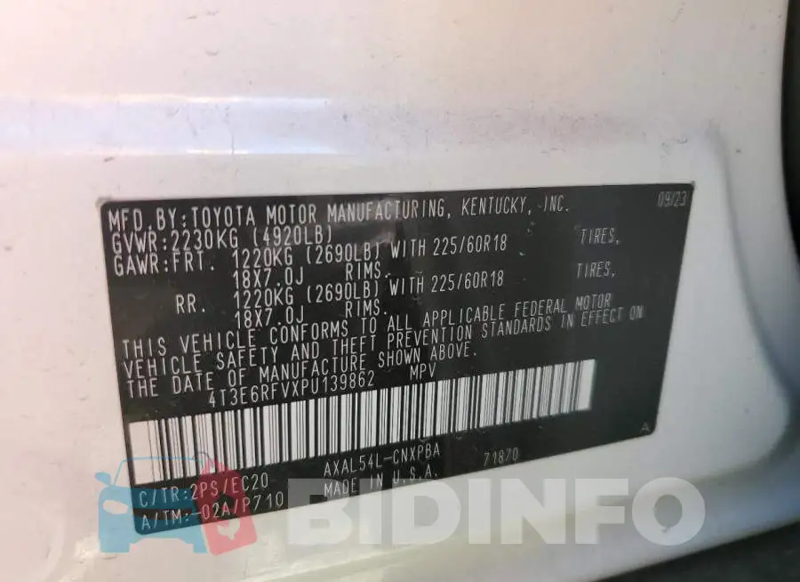 4T3E6RFVXPU139862 Photo# 14