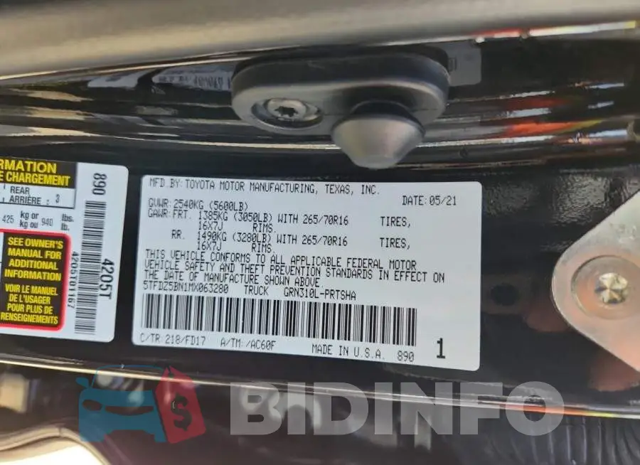 5TFDZ5BN1MX063280 Photo# 12