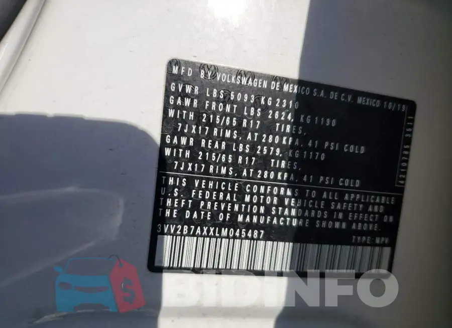 3VV2B7AXXLM045487 Photo# 12