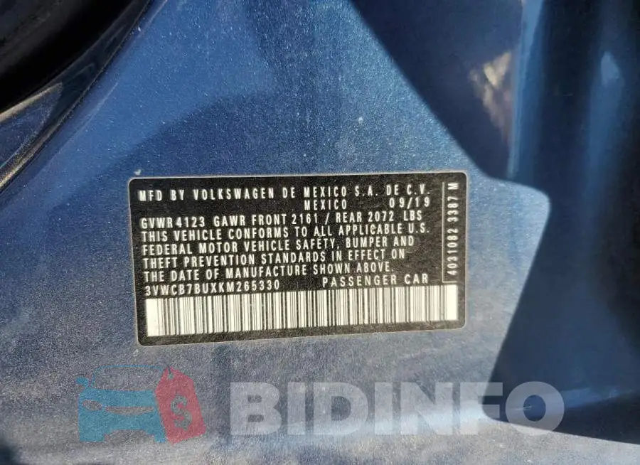 3VWCB7BUXKM265330 Photo# 13