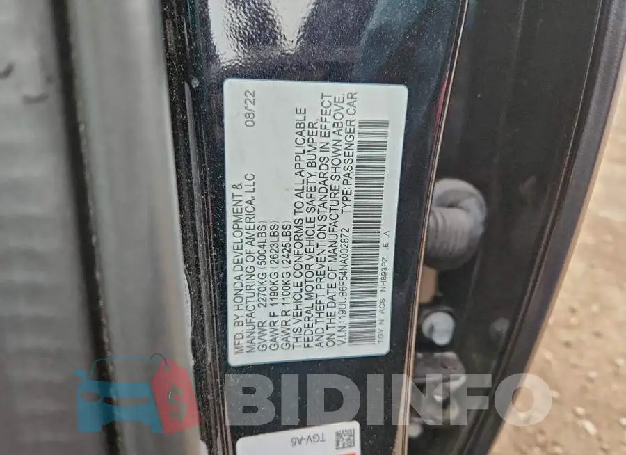19UUB6F54NA002872 Photo# 12