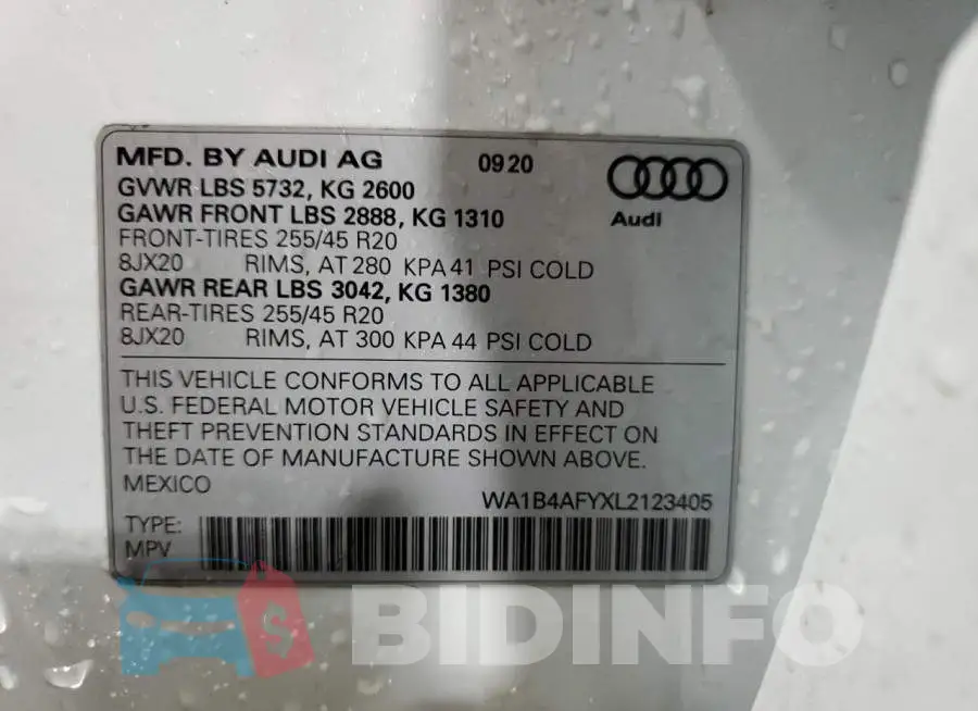 WA1B4AFYXL2123405 Photo# 13