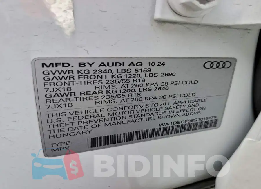 WA1DECF38S1015178 Photo# 12