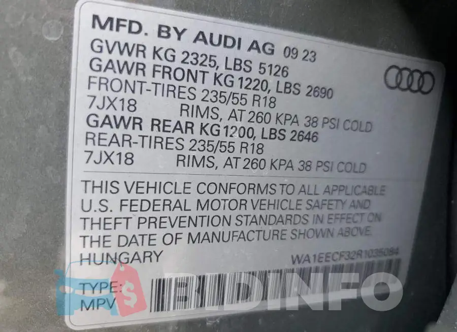 WA1EECF32R1035084 Photo# 12