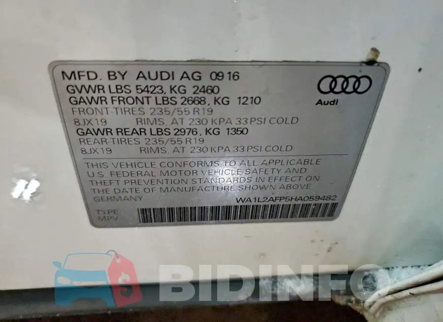 WA1L2AFP5HA059482 Photo# 13