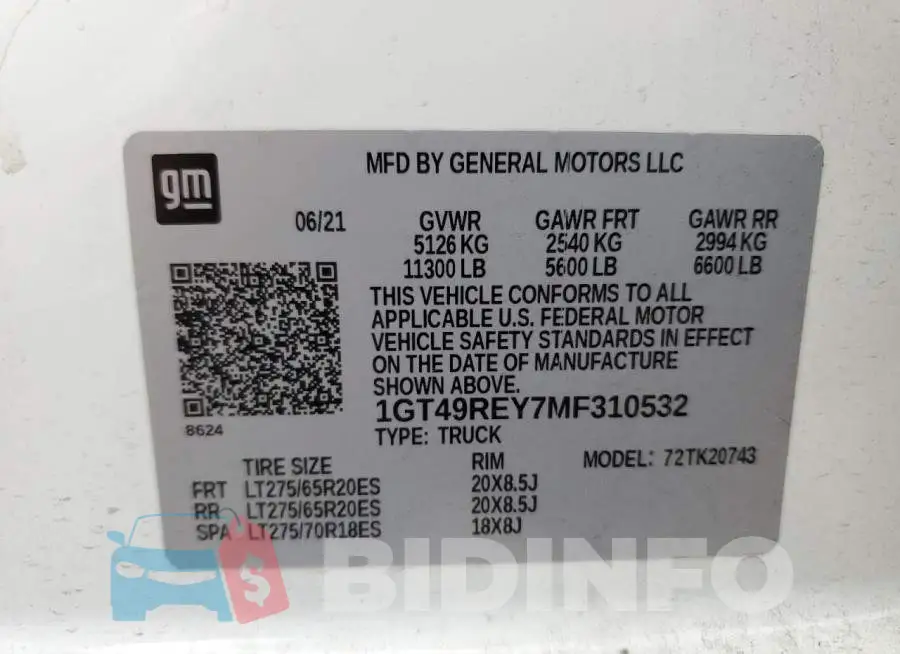 1GT49REY7MF310532 Photo# 12