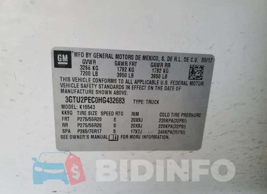 3GTU2PEC0HG432683 Photo# 12