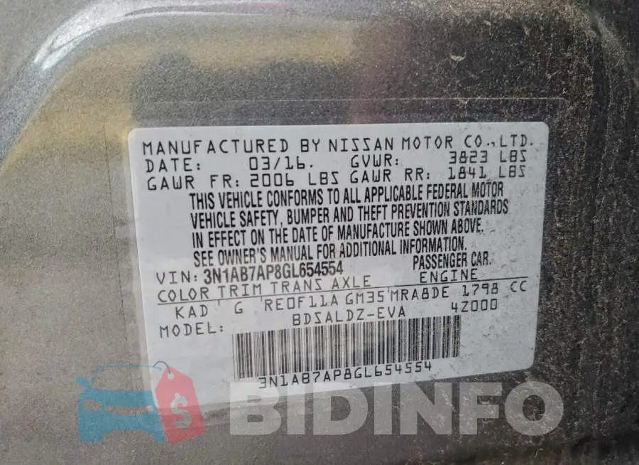 3N1AB7AP8GL654554 Photo# 13