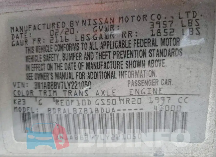 3N1AB8BV7LY221050 Photo# 13