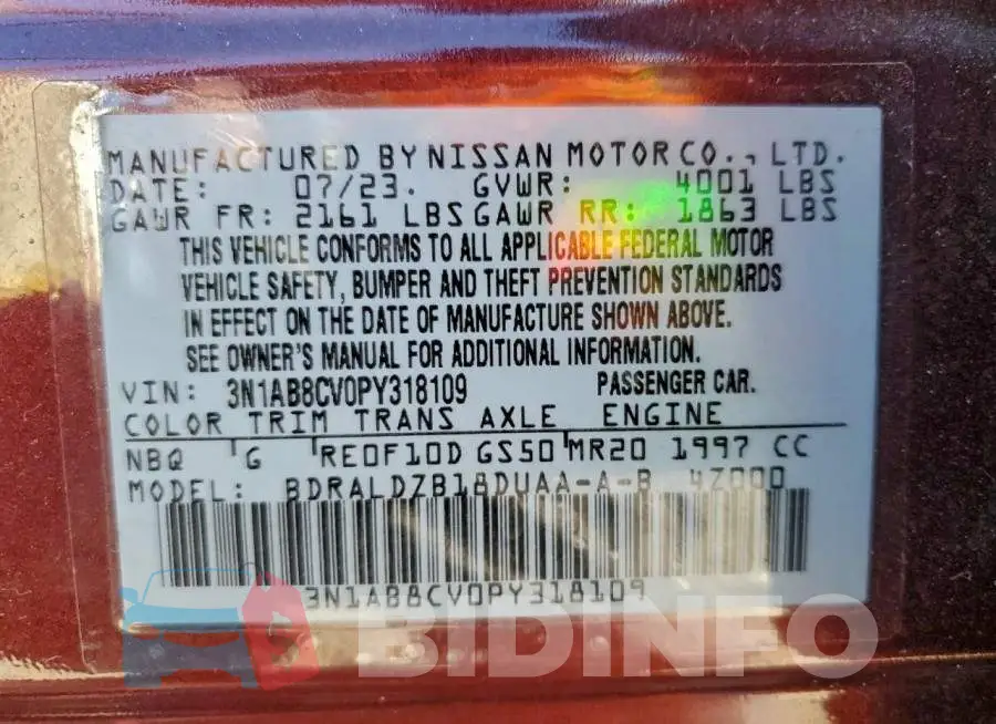 3N1AB8CV0PY318109 Photo# 12